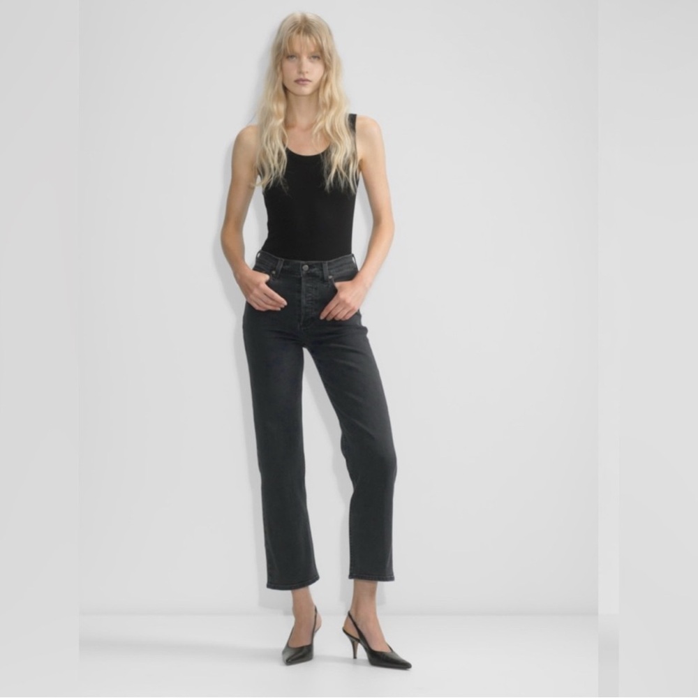 Aritzia Denim Forum The Arlo High Rise Straight 28L Jeans Black Size 25
